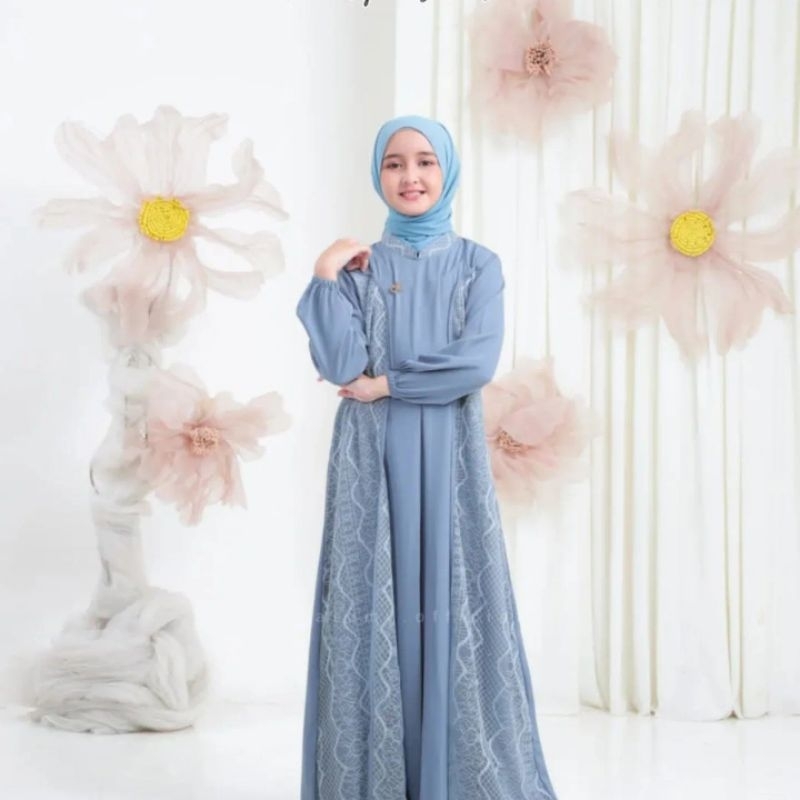 Gamis Anak Naura Model Terbaru Gamis Crincleix Brukat Dress Anak Lebaran 2025 Baju Gamis Anak Cantik