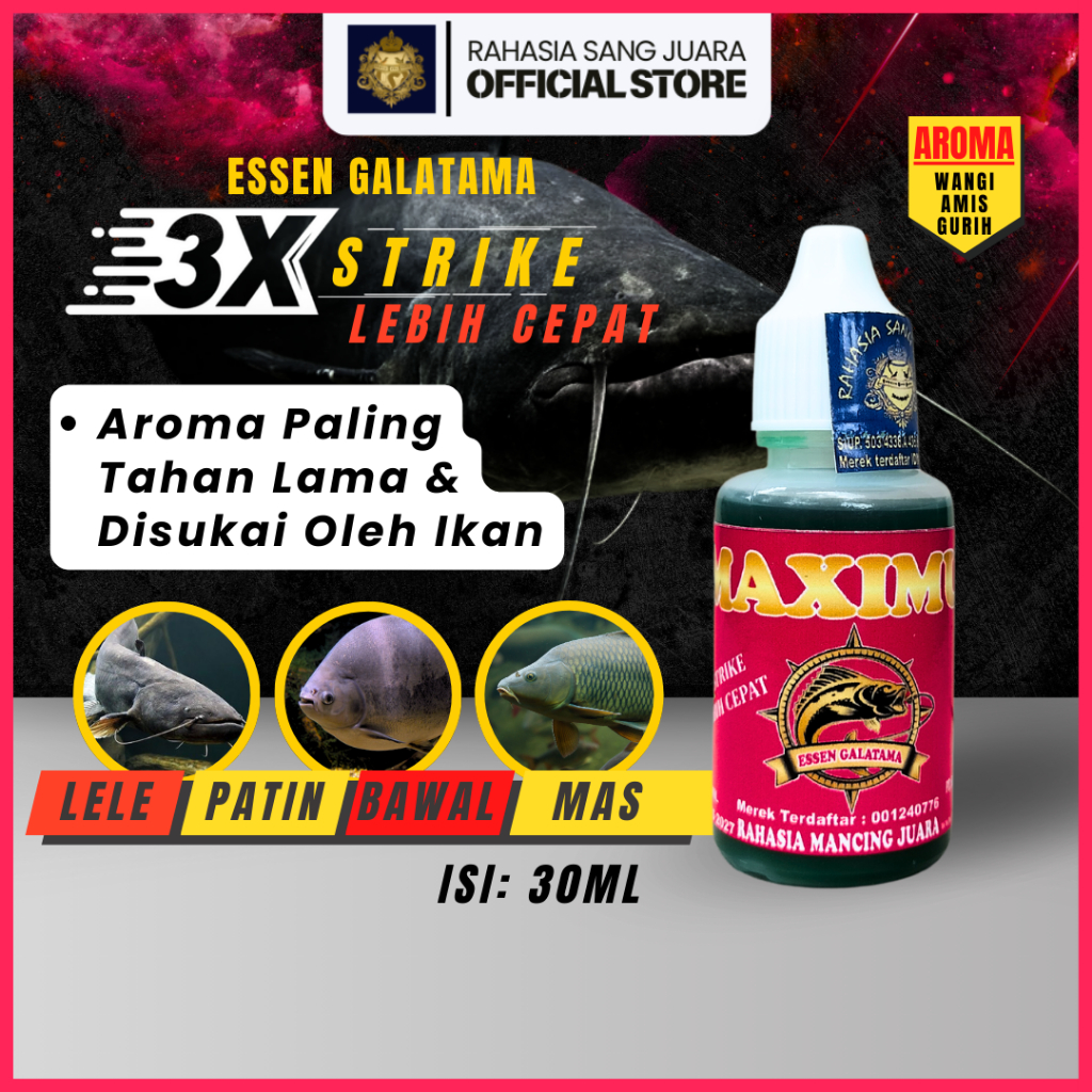 Essen Galatama MAXIMUM 30 ml - Essen Galatama Ikan Lele, Bawal, Patin Ikan Mas Dengan Aroma Amis Gur