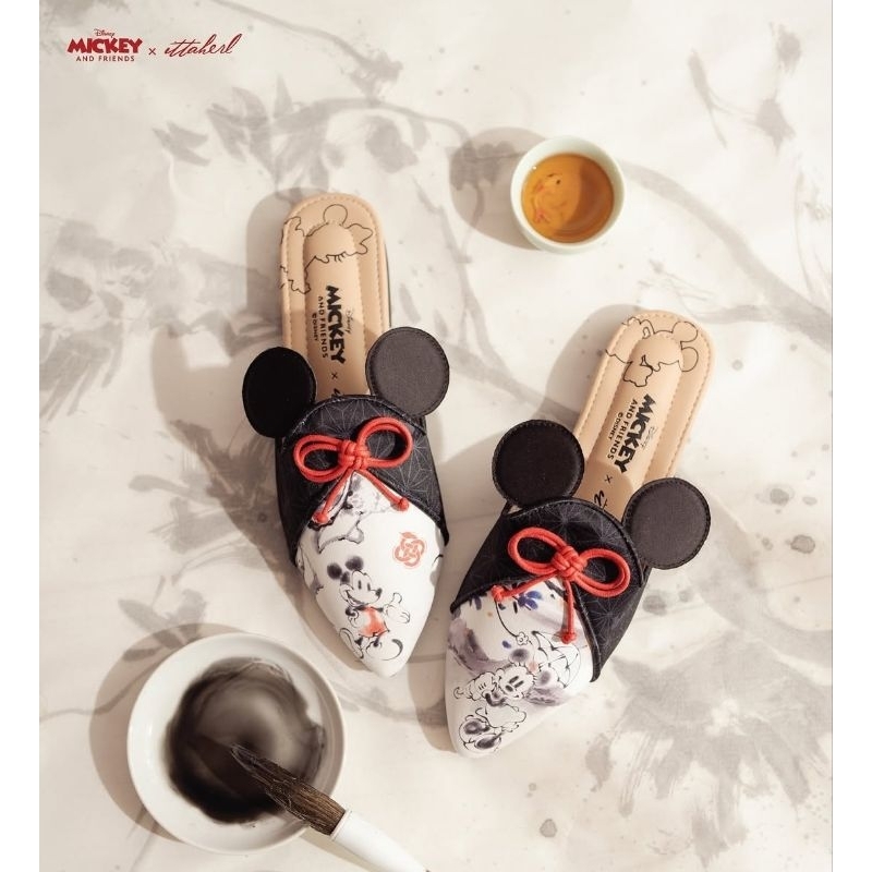 Ittaherl CNY mickey minnie sz 40 Serenity Mules ink