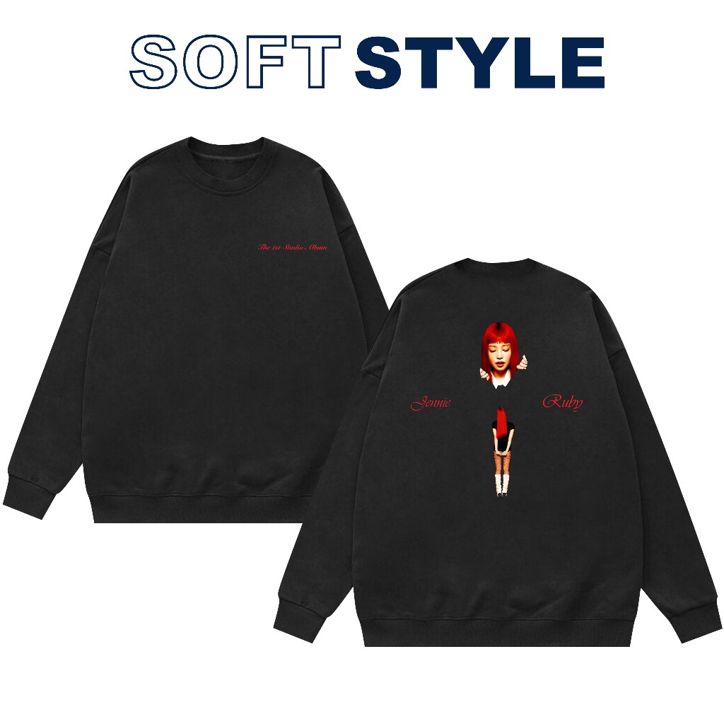 Jaket Sweater Kpop Jennie Rubby Blackpink Bahan Katun Fleece