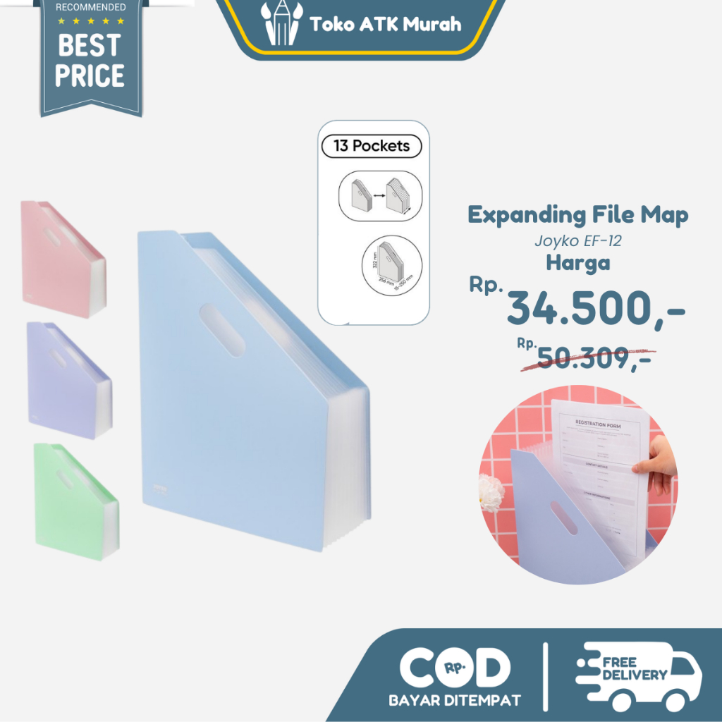 

Zyd Expanding File Map Organizer Joyko EF-12 13 Pockets