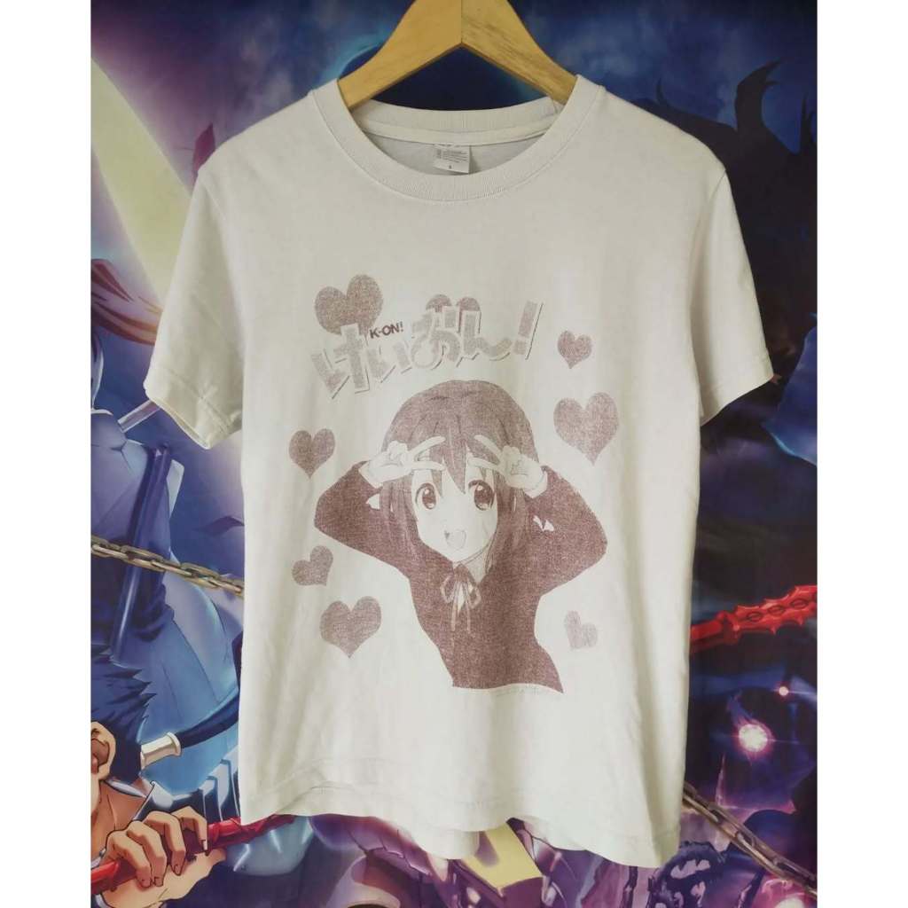 K-ON White Official Anime Tee Kaos Tshirt Original Second Merch Japan Korea Brand Vintage Retro Y2K 