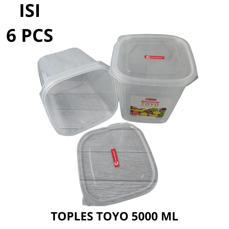 Toples clio 5000 ml / food container segi / toples Toyo / wadah makanan oples Plastik 5 Liter - Food