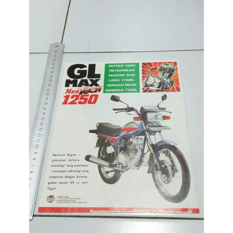 Iklan jadul honda gl max neotech 1250 tahun 90an original iklan majalah pajangan klasik antik