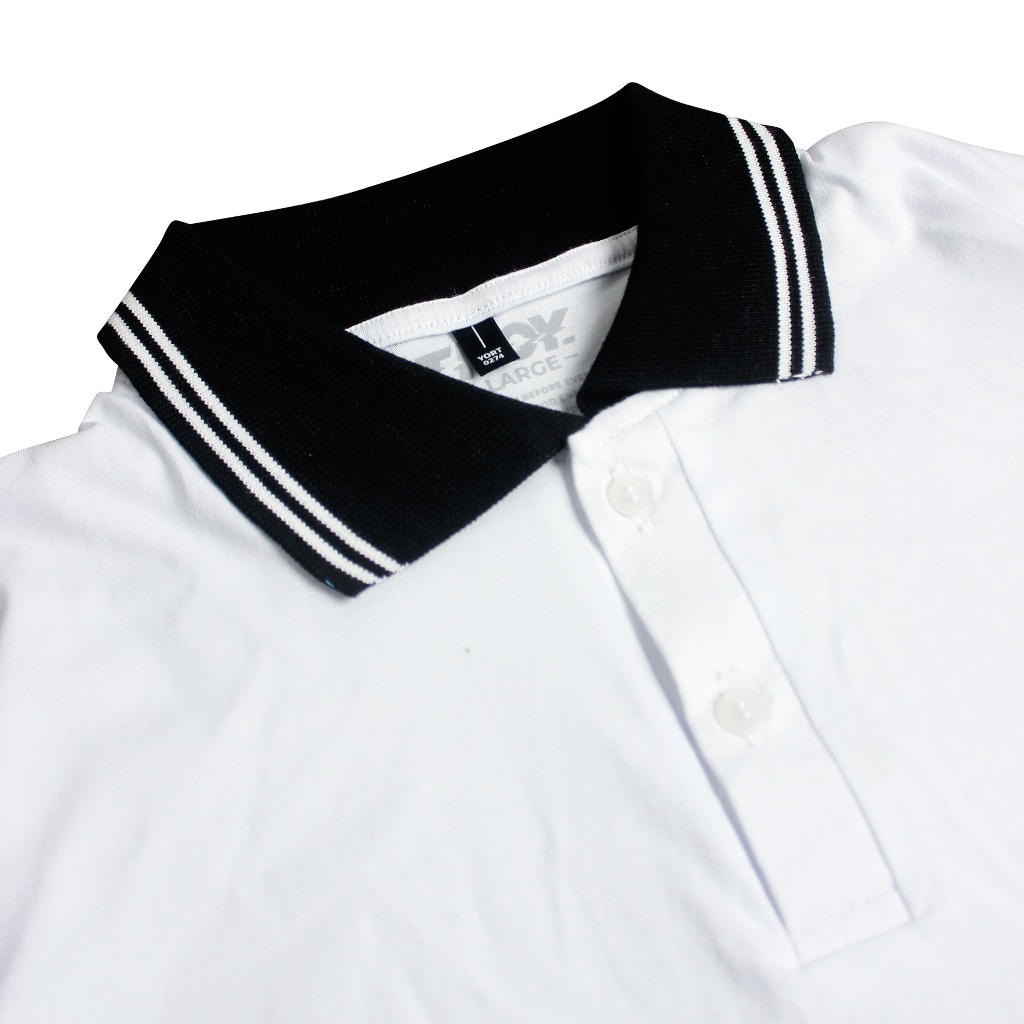 Troy Company Cotton Rugby Polo Shirt White No More - Kaos Polo Putih PR 2958