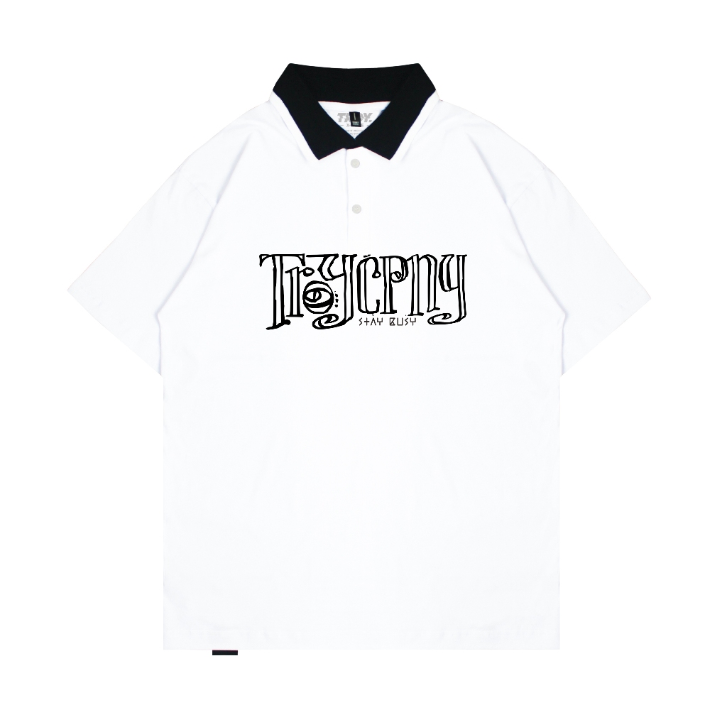Troy Company Cotton Rugby Polo Shirt White Etnic - Kaos Polo Putih PR 2964