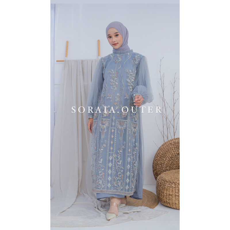SORAIA OUTER broklat mix tile dress lebaran mewah (outer terpisah)