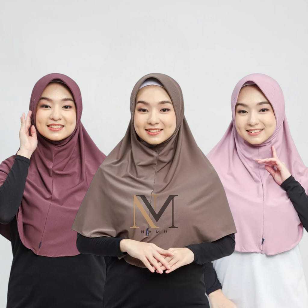 [NAMU] BERGO HAMIDAH UKURAN L BAHAN JERSEY / KERUDUNG INSTAN hijab bergo instan