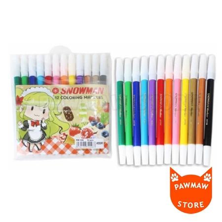 

SPIDOL WARNA SNOWMAN MARKER 12 COLOR ( SET )