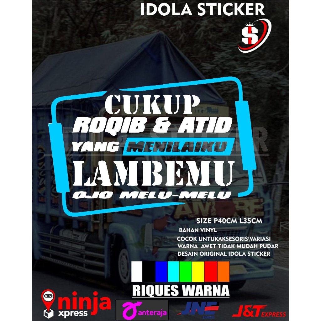 STIKER KACA SAMPING MOBIL TRUK,PICK UP DLL STIKER KATA KATA KEREN