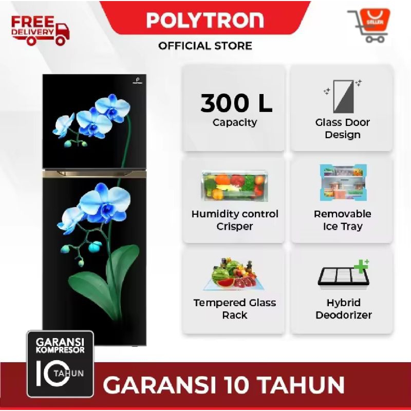 kulkas polytron 2 pintu PRM430MOB