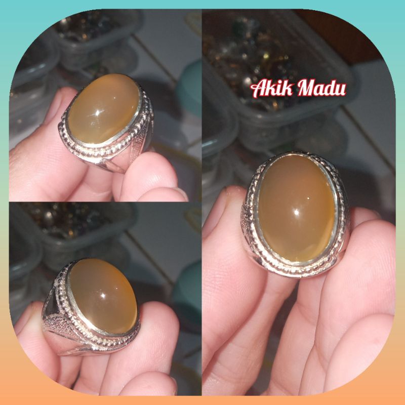 Cincin Batu Akik Madu Natural