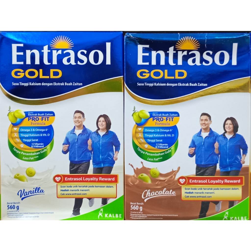

Entrasol Gold 560gr Vanila & Cokelat / Susu Lansia Vanilla & Chocolate