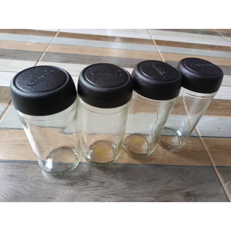 Toples bumbu (4pcs)nescafe 400ml dengan tutup/toples cemilan/toples gula/toples kopi