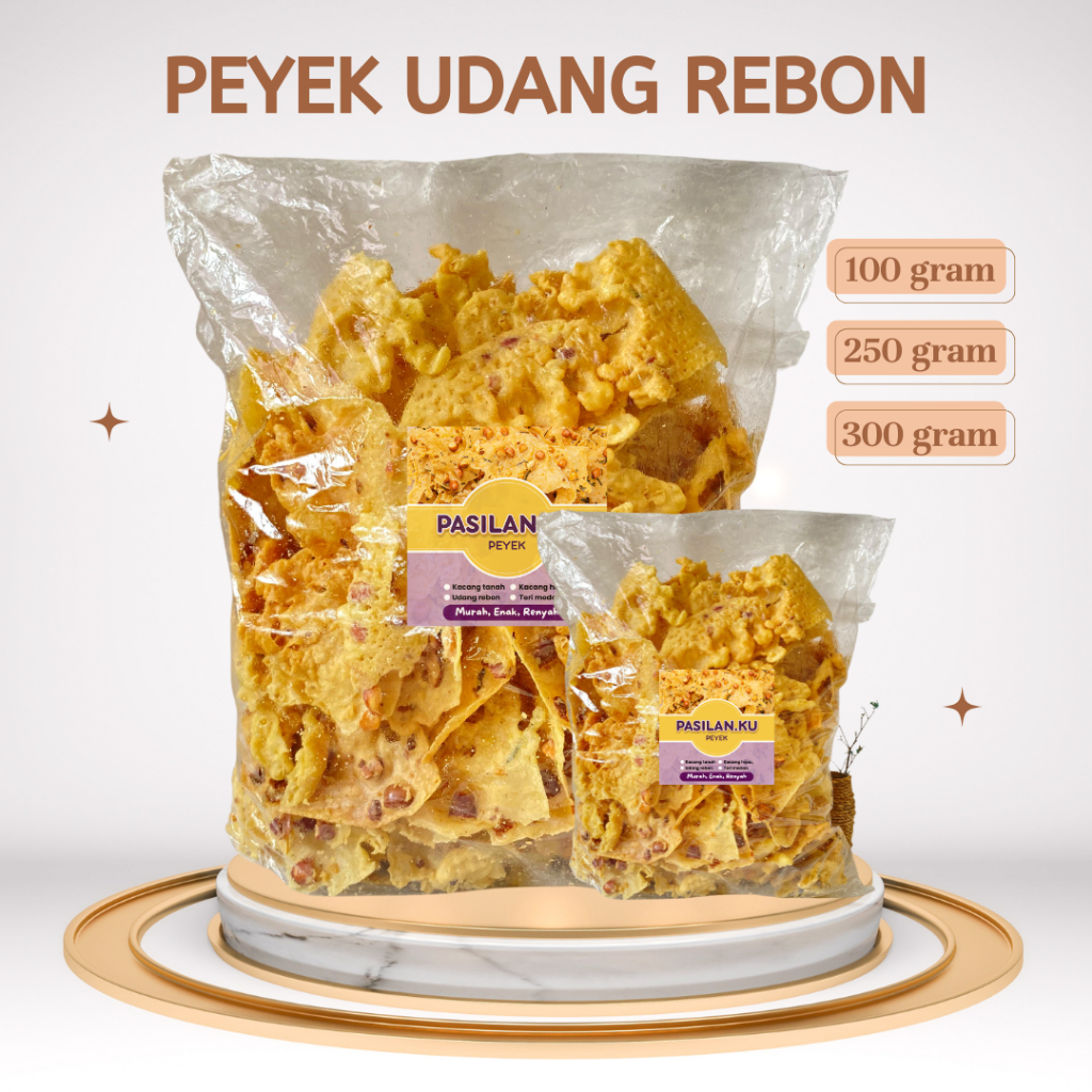 NEW Peyek Udang Rebon Renyah Camilan Gurih 100 gram - 500 gram