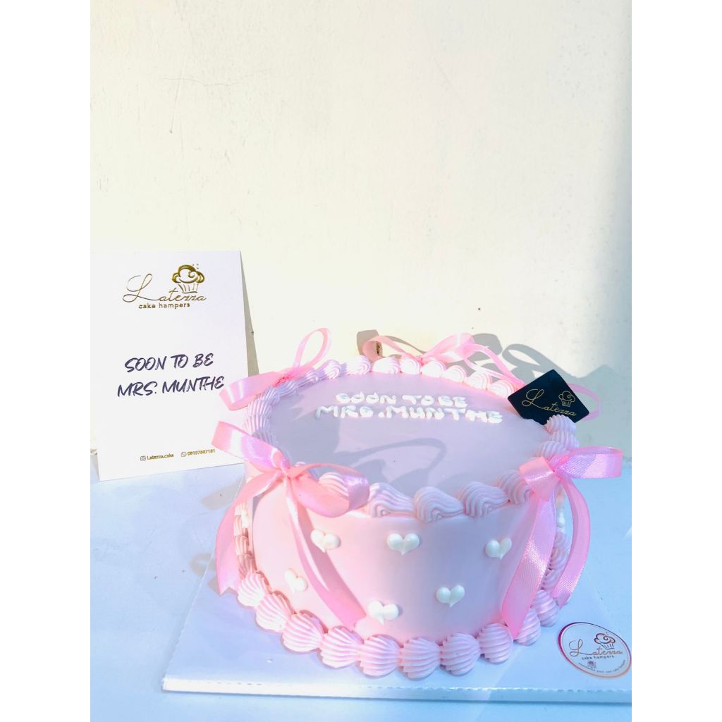 Korean cake d15 cake pita kue ultah kue  korean blackforest15cm lunchbox kue viral Ribbon Cake