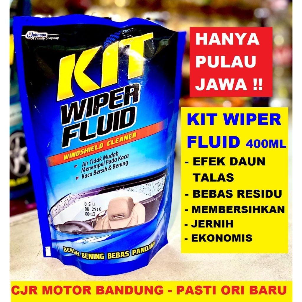 Kit Wiper Fluid Pouch 400 ml obat air wiper efek daun talas kaca mobil
