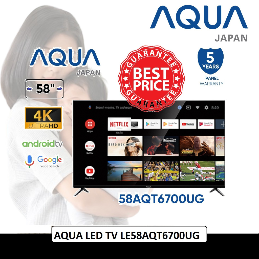 LED TV AQUA  Android Smart TV LE58AQT6700UG  58 inch