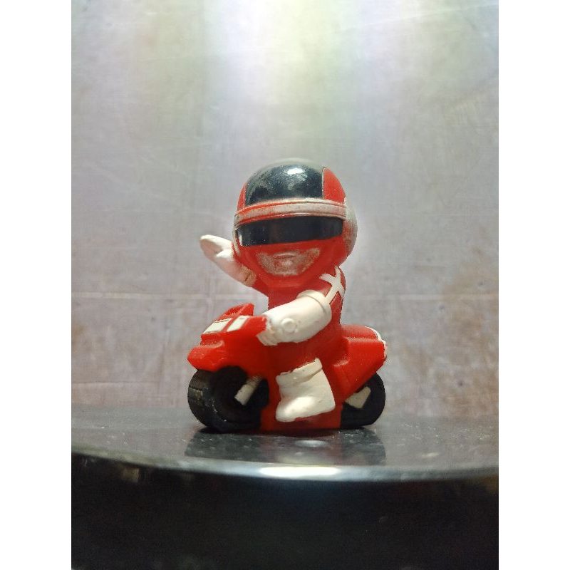 Figure Super Sentai Red Character Bioman Chibi Riding Bike Fingerdoll FD