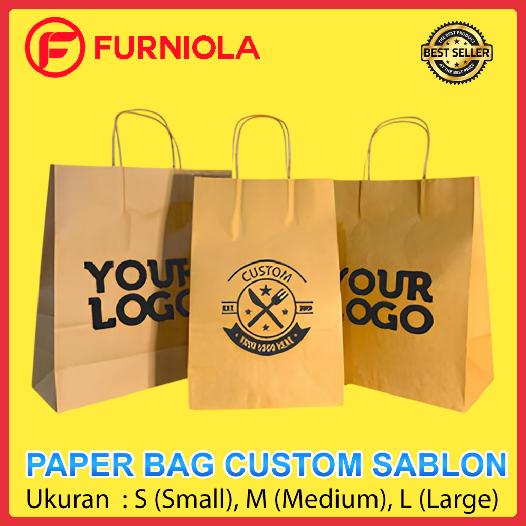 

Cetak Paper Bag Kraft Custom Desain Sablon Nama Logo Gambar Ukuran S / M / L Print Paperbag Tas Kertas Kantong Belanja Custom Design Murah Goodiebag Goodie Bag / Godiebag Godie Bag Bahan Paper Kraft Warna Coklat Ukuran Kecil / Sedang / Besar