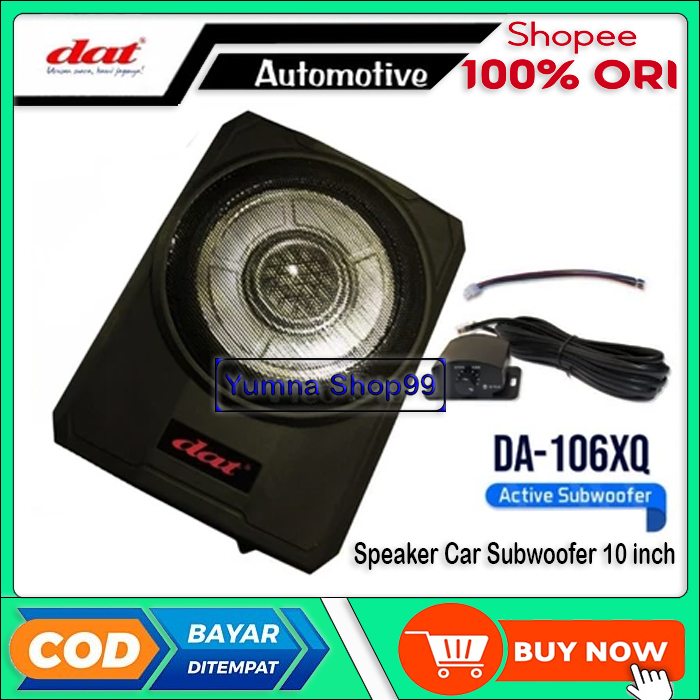 Dat Car Subwoofer DA-106XQ Speaker Kolong10 Inch Slim Underseat Subwoofer 10" Inch Original