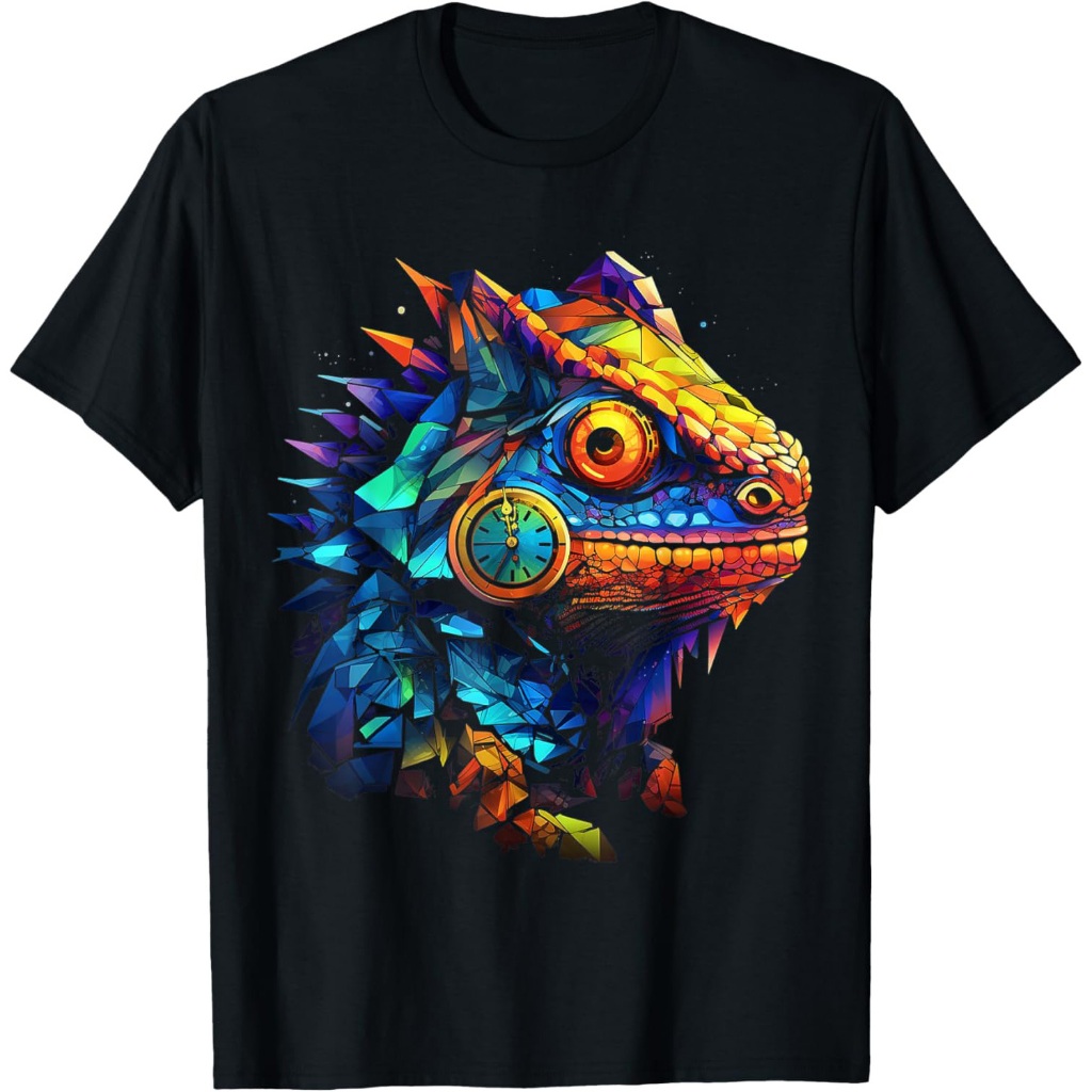 Ilustrasi Grafis Hewan Bunglon Kaos Bunglon