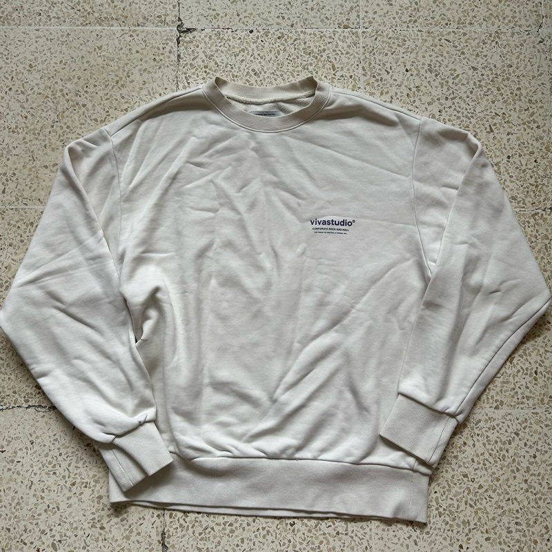 Vivastudio broken white unisex oversize crewneck sweater