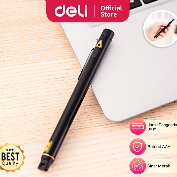 Deli Laser Pointer Pen Pointer Presentasi 650 NM 3933 - Hitam