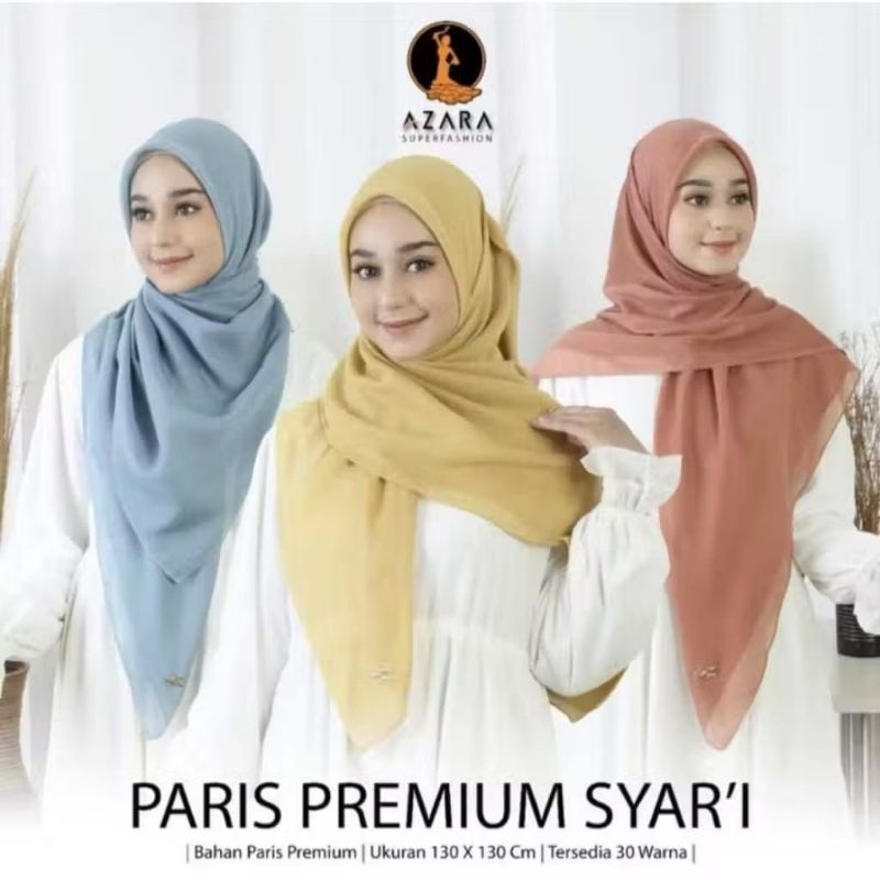 Hijab segiempat paris premium jumbo ory by azara
