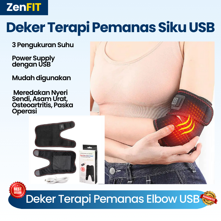ZenFIT Deker Alat Terapi Pemanas Siku Elbow Pelindung Pemanas Siku Lengan Tangan Elbow Support mengu