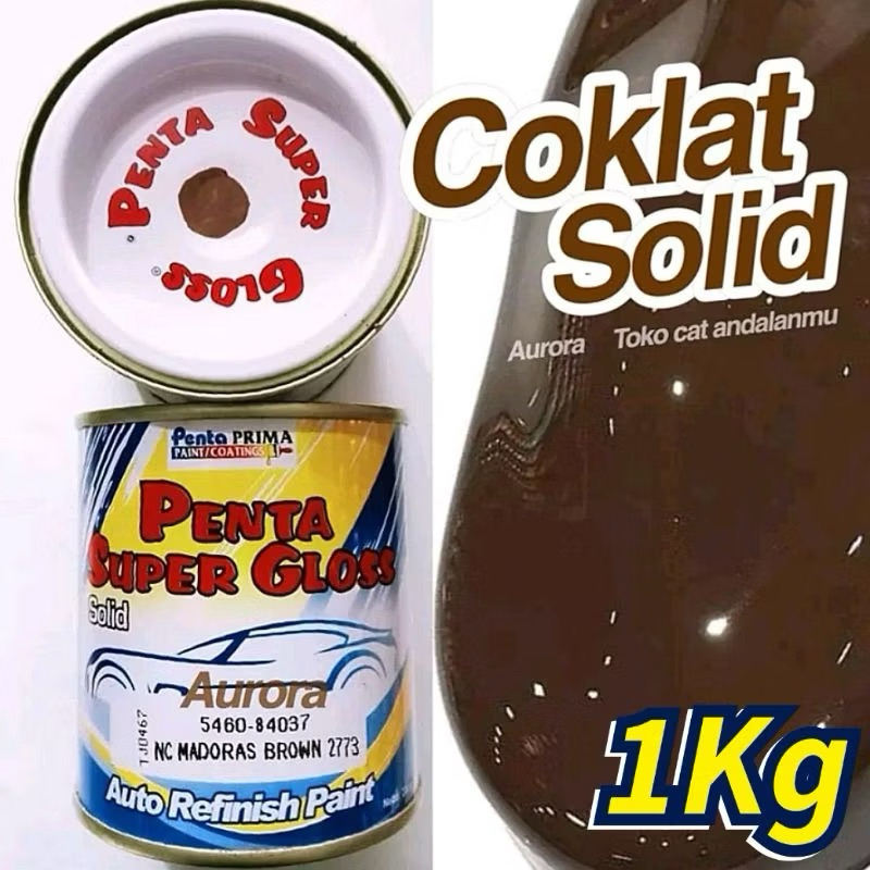 Cat Coklat 1Kilo Penta Super Gloss Madoras Brown 1Liter