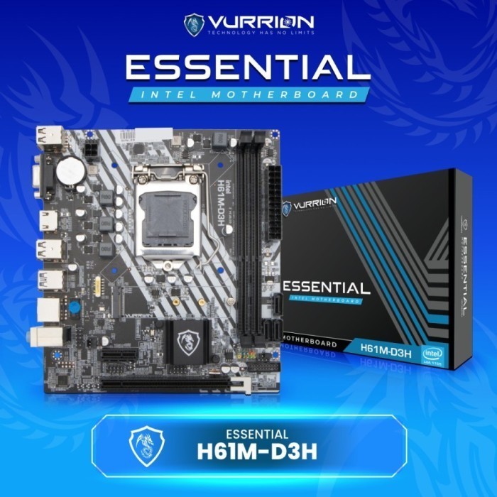 RB22 MOTHERBOARD VURRION ESSENTIAL H61M-D3H LGA 1155 VURRION H61
