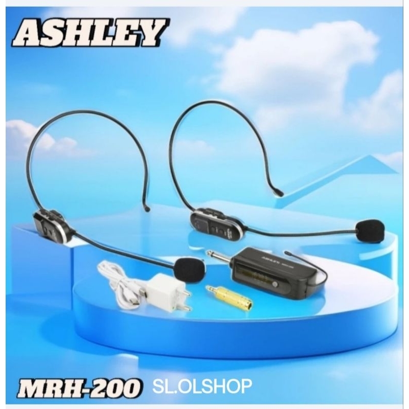 Mic Wireless Ashley MRH 200/Headset Bando Original ASHLEY MRH-200