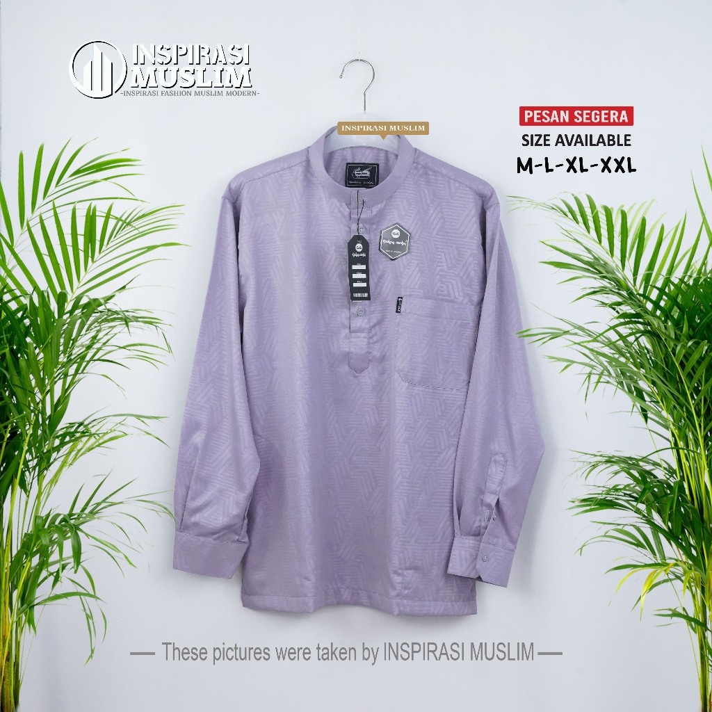 KEMEJA EMBOS SHANGHAI WARNA LILAC KEMEJA PRIA DEWASA KEMEJA EMBOS LENGAN PANJANG DEWASA