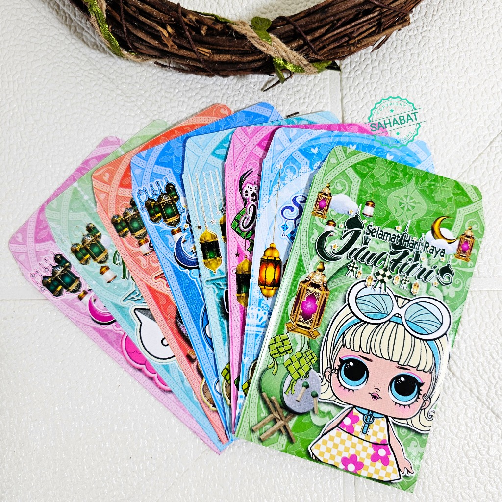 

AMPLOP / ANGPAU LEBARAN GAMBAR KARTUN SERI H UKURAN MEDIUM ISI 10