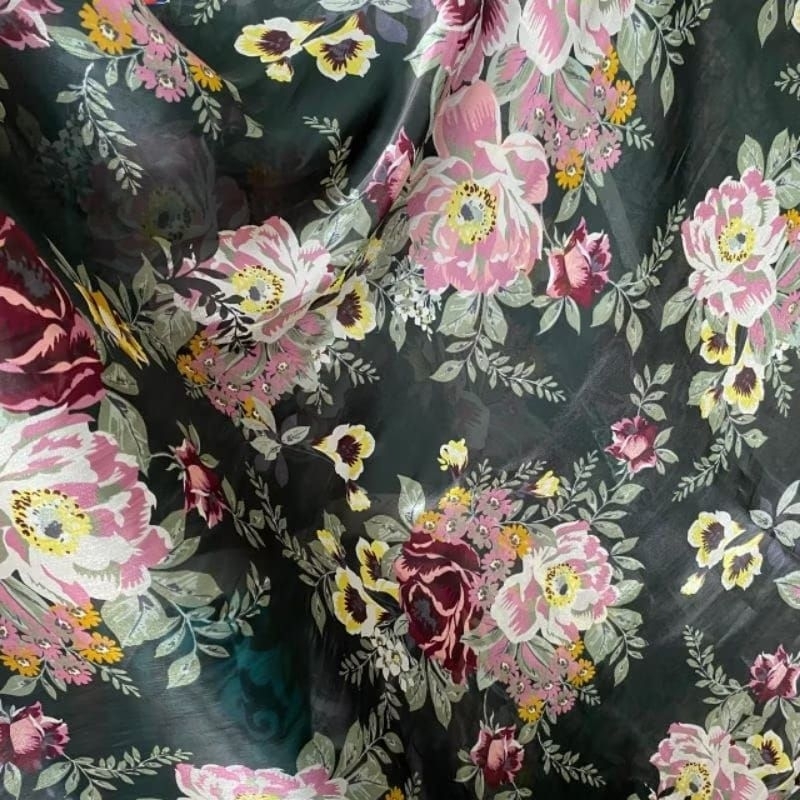 kain organza motif - kain organza kaca - bahan antik - kain pesta - kain antik- kain organdi motif -