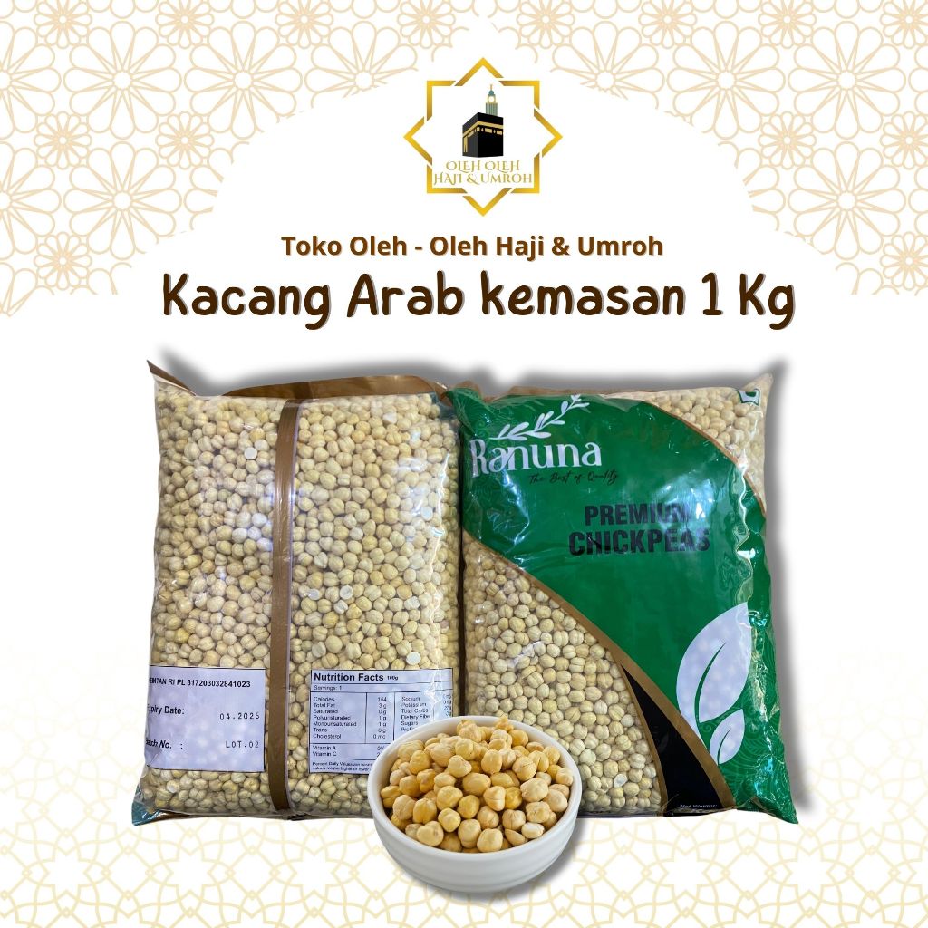

QH OLEH OLEH HAJI DAN UMROH 1KG KACANG ARAB RANUNA I CHICKPEAS GURIH DAN RENYAH KAYA VITAMIN NUTRISI