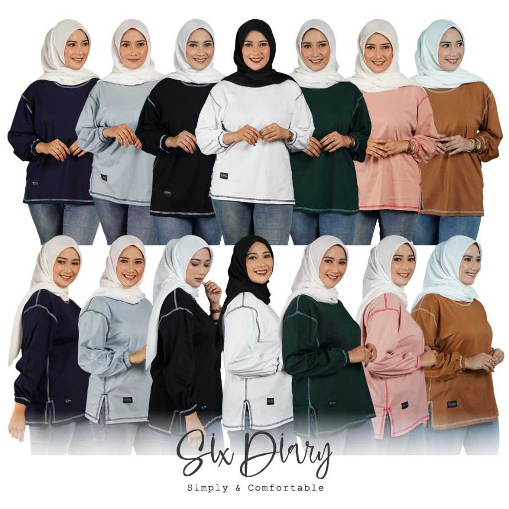 Six Diary Kaos  Obras Luar Cewek Oversize Terbaru Obras Luar