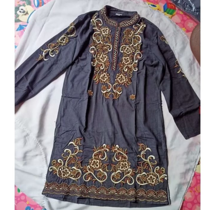 Preloved Tunik Baju Wanita Bordir Hitam PL