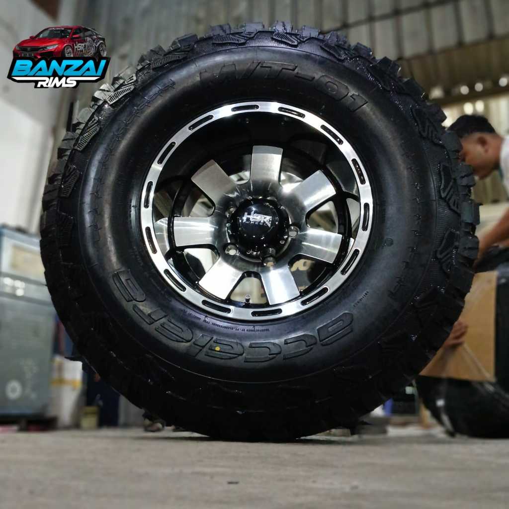 Velg Pelg Mobil HSR Twiist Ring 15 Lebar 10 Lubang 5x139,7 Ban 33x12,5 Accelera M/T