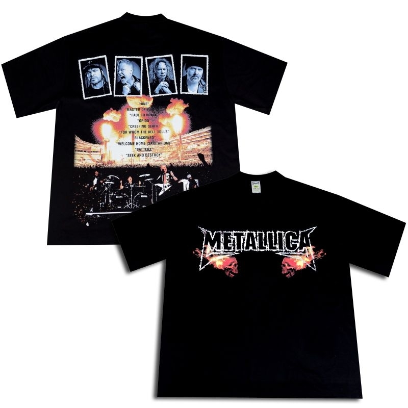 t shirt band Metallica kaos oversize katun combed 20's