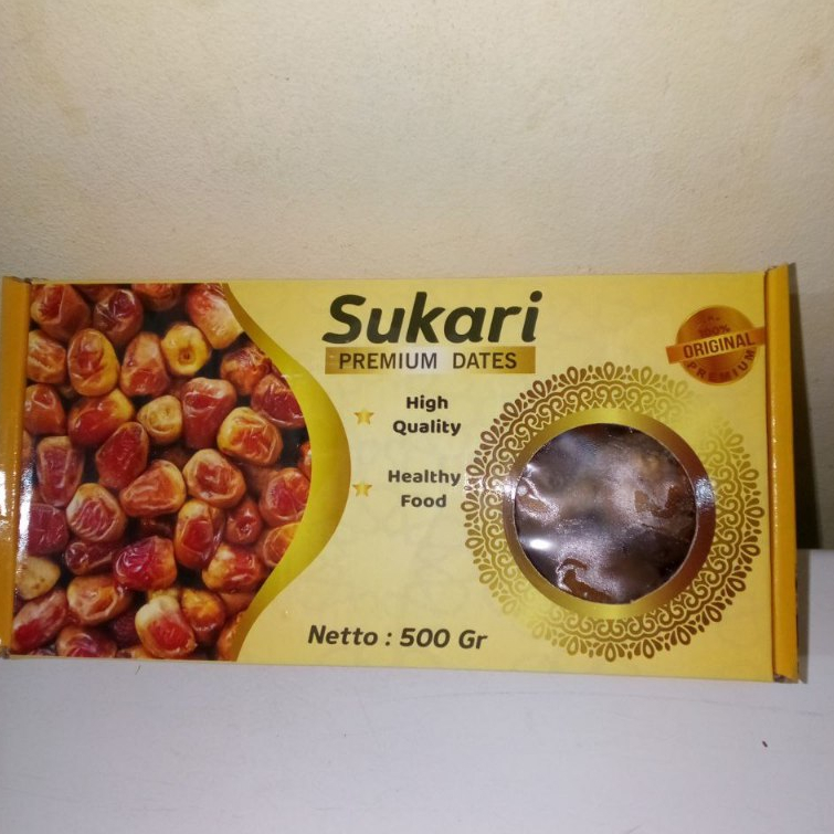 

Kurma Sukari Alqosim Kemasan Premium Dates dus Kuning 500 gram