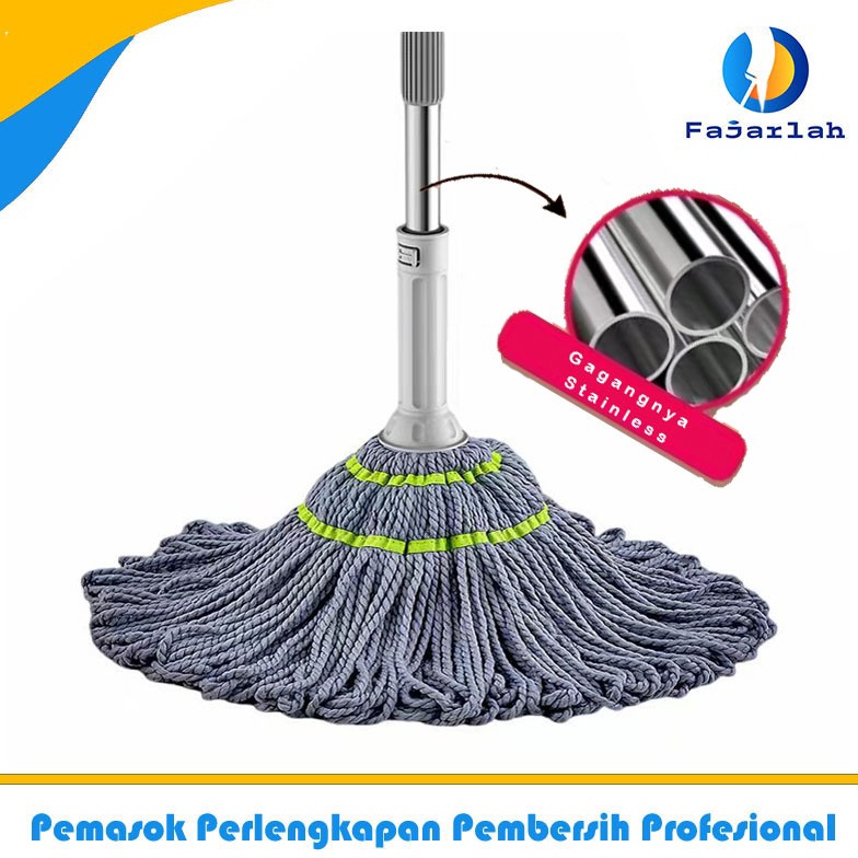 Baru Ultra Praktis Twist Mop 1set alat kain lap pel lantai peras yang praktis untuk membersihkan lan