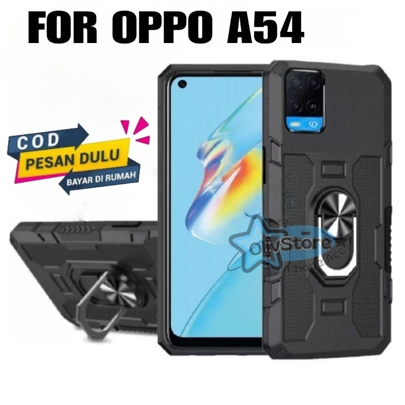 Case Untuk Oppo A54 Hardcase Robot Armor Hit Ring Case Casing Standing Robot Premium