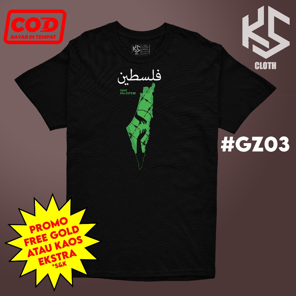 Kaos Palestina / Free Plaestine / Kaos Pria