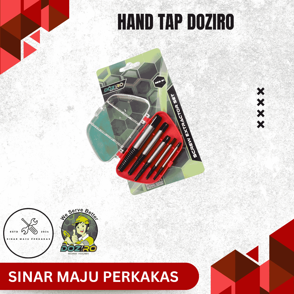 Hand Tap Doziro Ulir Balik Pencabut Baut Patah Rusak Set 5 pcs