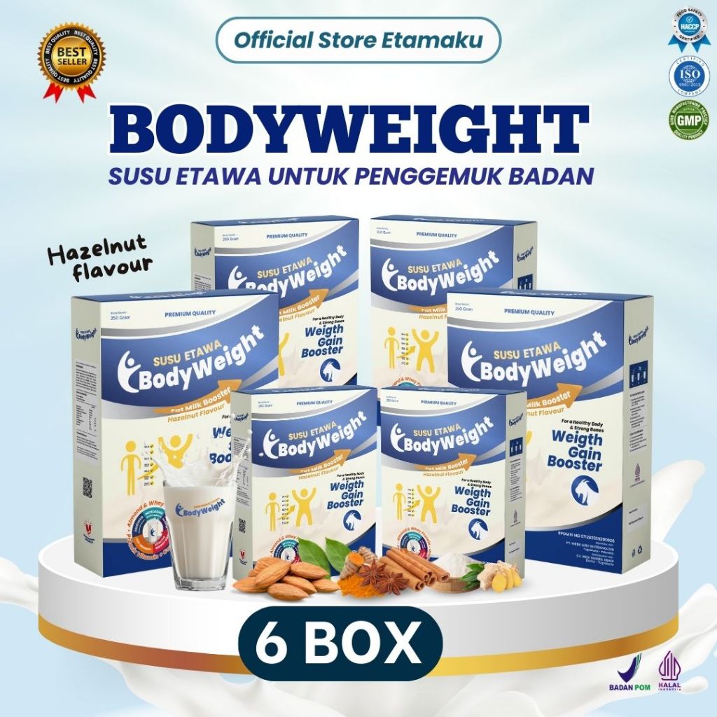 

BODYWEIGHT Susu Kambing Etawa Penggemuk Badan dengan Whey Protein Untuk Menambah Nafsu Makan dan Masa Otot 6 Box