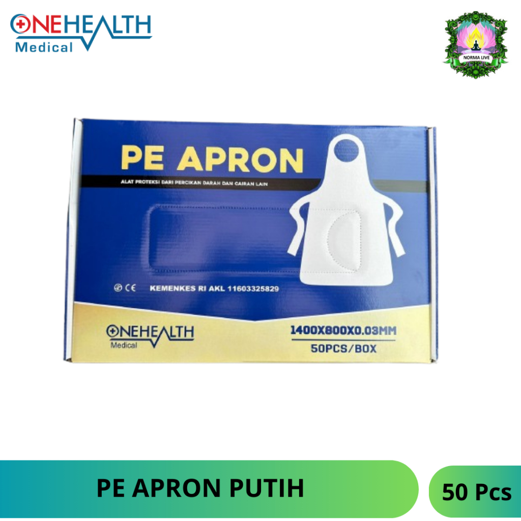 Onehealth Apron Celemek Plastik Medis 1 Box isi 50 Pcs
