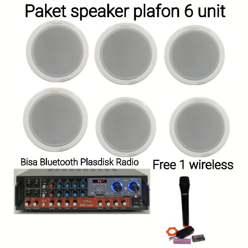 paket speaker plafon 6 unit bluetooth ceiling speaker dusenberg 6 inch