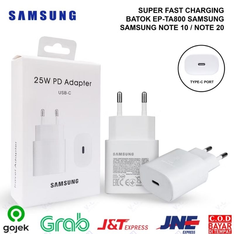 ADAPTER/ BATOK KEPALA CHARGER SAMSUNG TP-800 25W PORT TYPE C 99% ORI